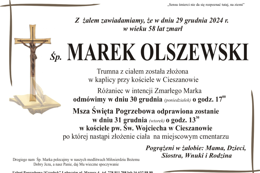 Zmarł Marek Olszewski [58 lat]